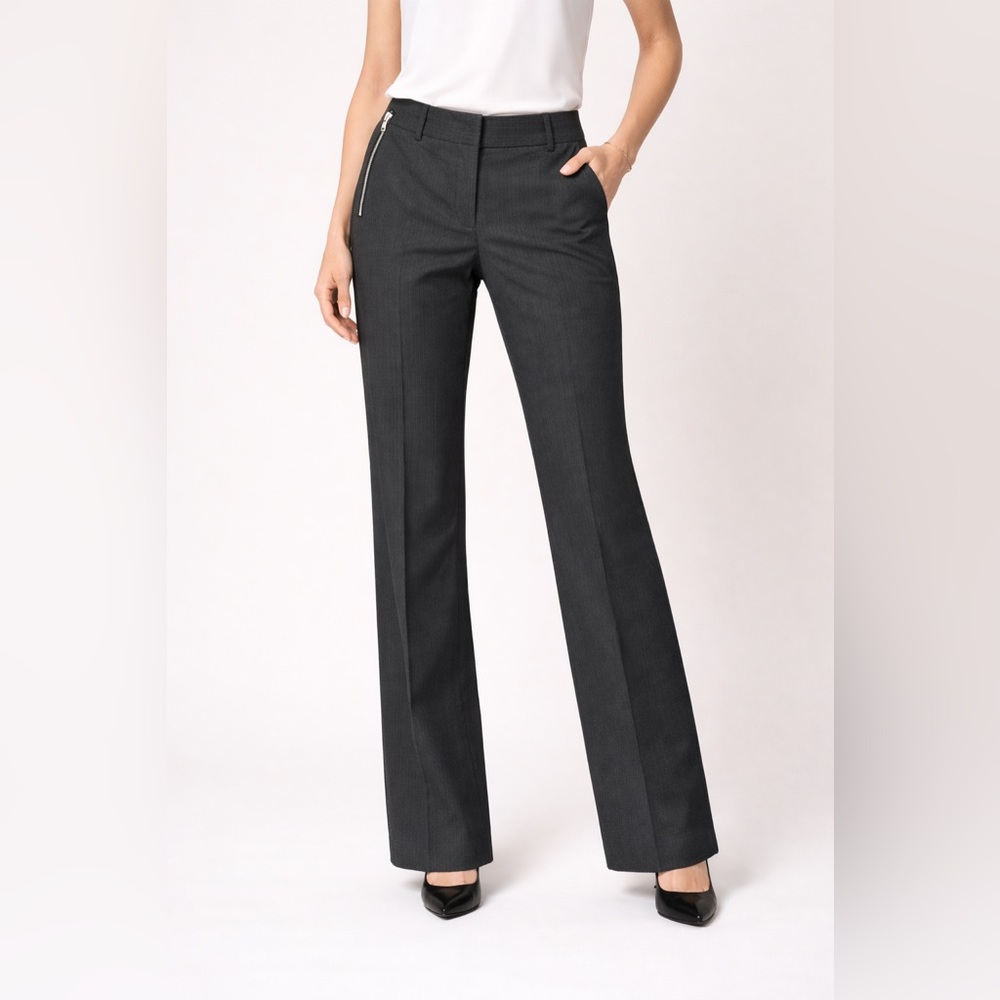 Dark gray Pinstripe Dress Pants by How & Wen size 2 zipper detail on sides